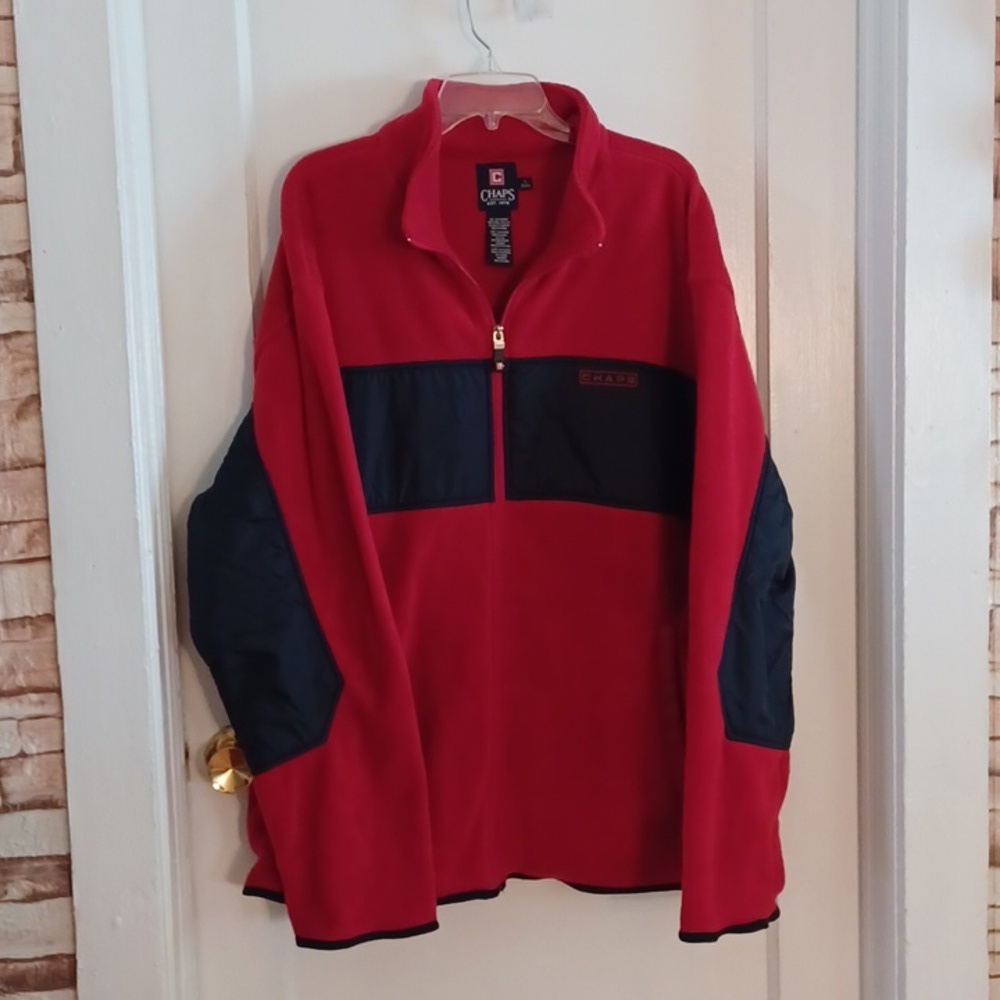 Chaps fleece jacket men's size xlarge red and black